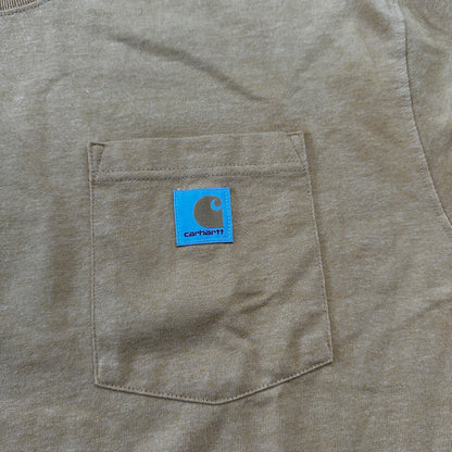 Carhartt T Shirt Original Fit XL K87 Y12 Gold Heather Chest Pocket Short Sleeve