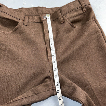 Levis 70s USA 517 36x31 Bootcut Pants Brown Polyester Slacks Vintage 35x30