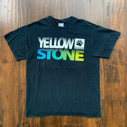 Yellow Stone Y2K Vintage Style T Shirt Bear Paw Animals Woods Forest Nature Cool