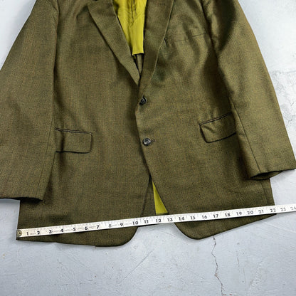 1960s Avocado Green Blazer Sport Coat Mens 44 Suit Jacket VTG Union 60s J&F