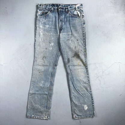 Levis 517 Vintage 90s USA Orange Tab Bootcut Flare Blue Worn Jeans Act 33x31