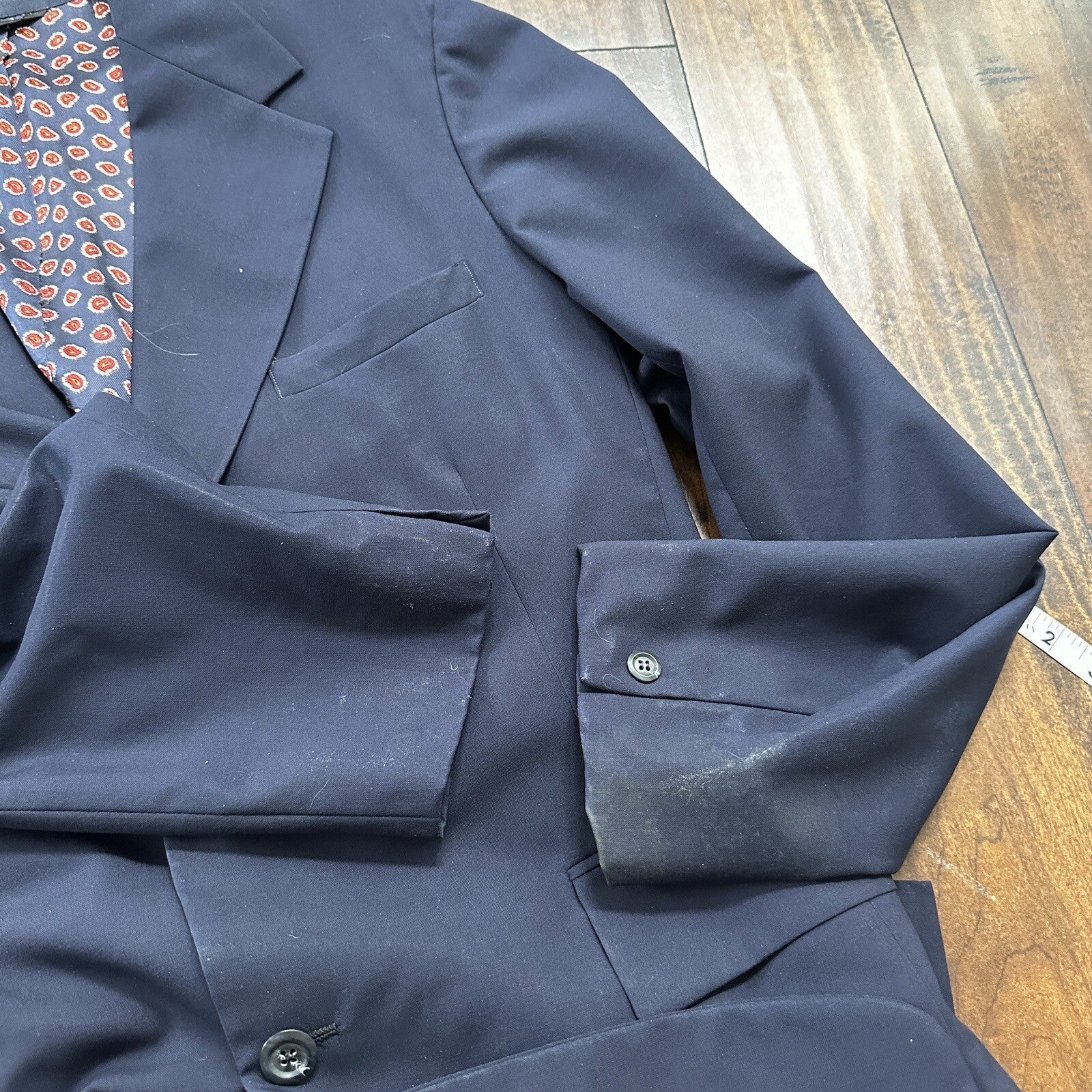 1960s 1970s Navy Oregon Sport Jacket VTG Mens Suit 42 33x33 Rockabilly Classy