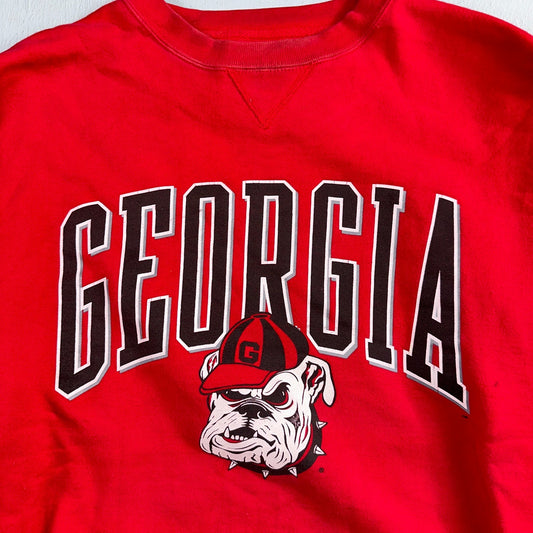 Vintage Georgia Bulldogs Sweatshirt XL Gear for Sports Red Crewneck College