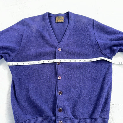 Vintage 80s JCPenney Acrylic Cardigan Sweater Men’s Size M Blue Penneys 1980s