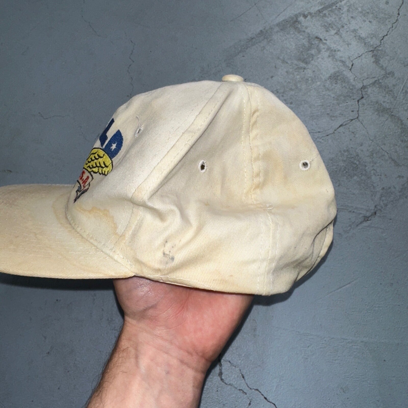 Bald In The USA VTG Hat Cap Snapback Dad Bald Eagle American Flag USA Shoebox