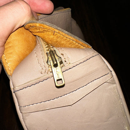 VTG 1950s Basic Hand Bag Purse Leather USA Talon Zip 50s 40s Rockabilly Cowboy