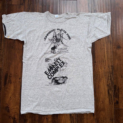 Champion 80s Johnson Butte Fire Running 1989 Vintage T Shirt 80s USA Cartoon XL