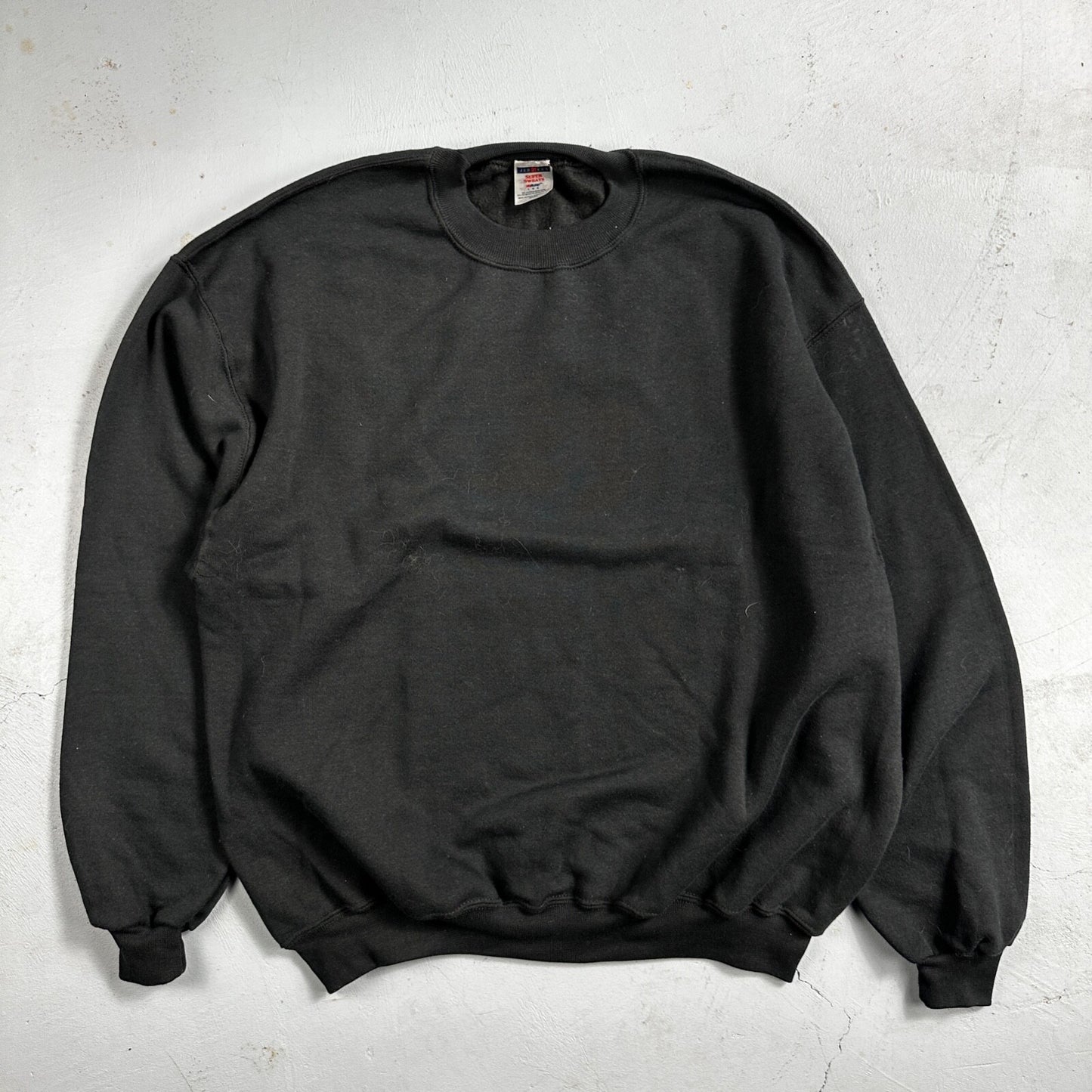 VTG Jerzees Sport Blank Sweatshirt L 1990s Y2K Black Crewneck Basic