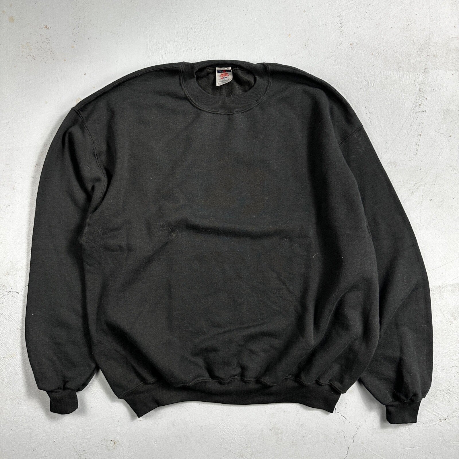 VTG Jerzees Sport Blank Sweatshirt L 1990s Y2K Black Crewneck Basic