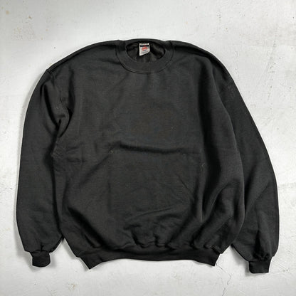 VTG Jerzees Sport Blank Sweatshirt L 1990s Y2K Black Crewneck Basic