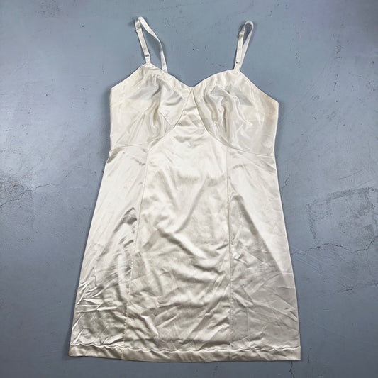 Vintage 1970s Sears Lingerie Slip Dress Sleepwear Full Sweep Nightgown Lace 70s