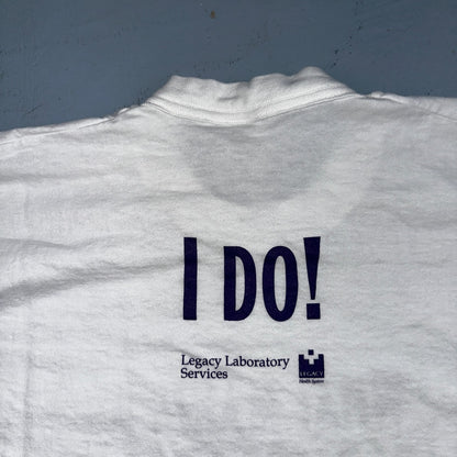 Laboratory Servies Quote VTG T Shirt FOTL 90s 2XL I DO Funny Humor Health Unqiue