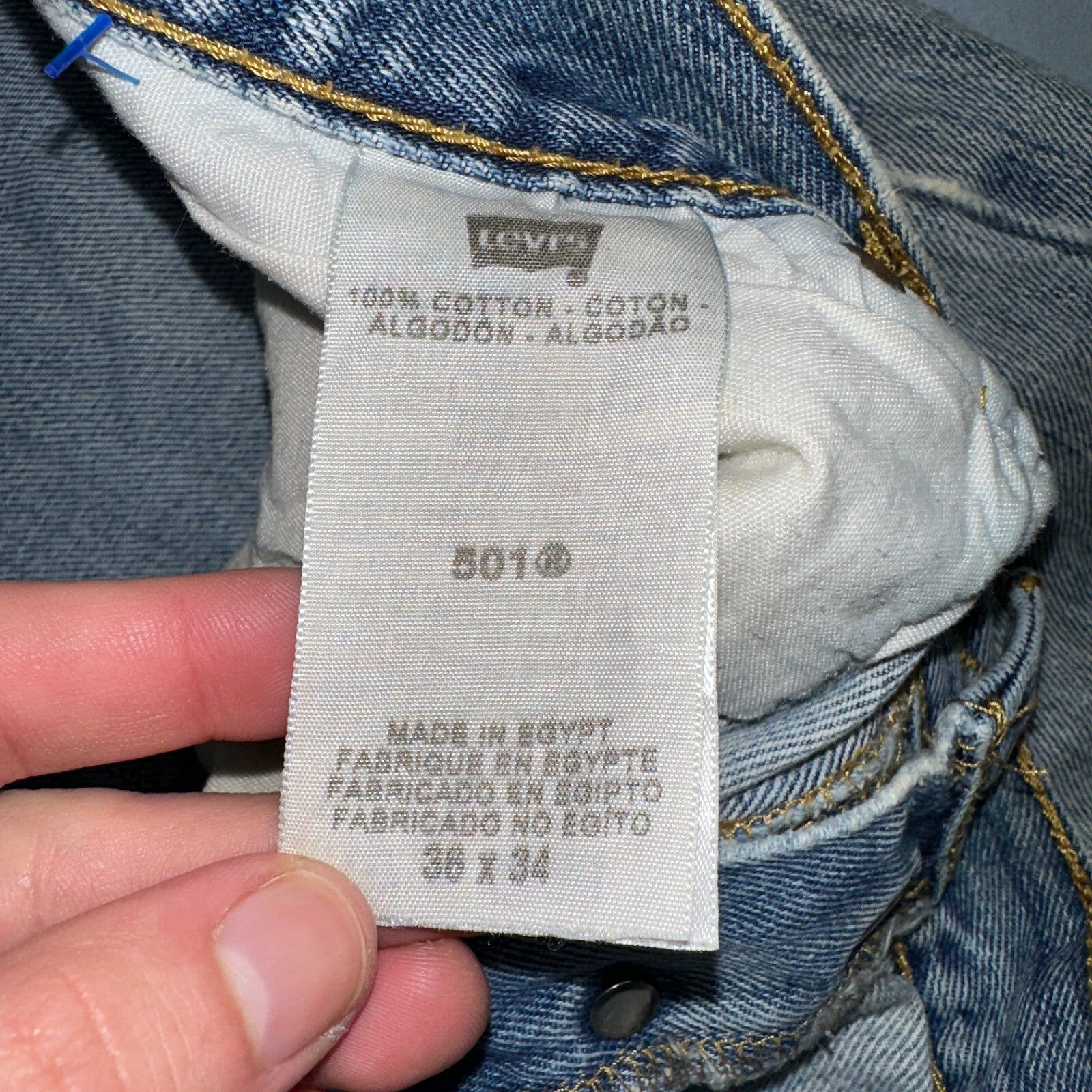 Levis 501 Vintage Y2K XX Straight Leg Jeans Blue Light Wash 36x34 Act 35x31