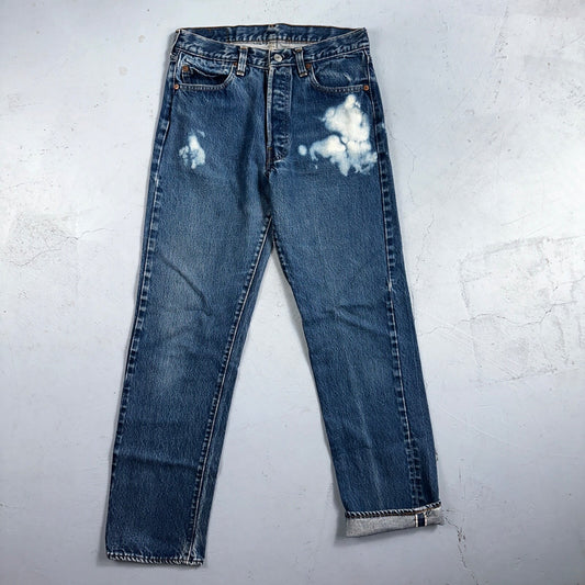 Levis 501 Vintage 80s Redline Selvedge USA XX Jeans Bleach Wash 30x34 Act 28x30