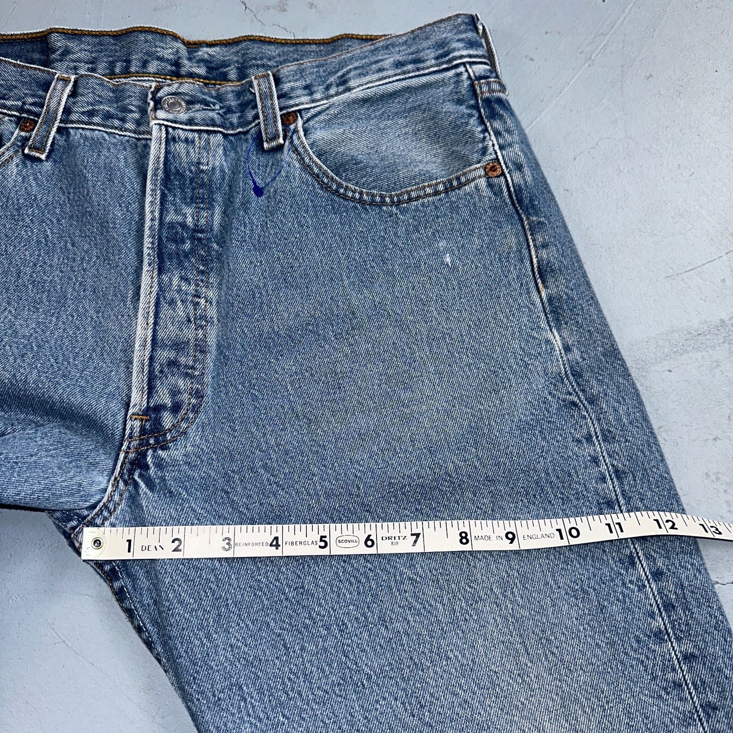 Levis 501 Vintage Y2K XX Straight Leg Jeans 90s Blue Light Wash 34x36 Act 32x34