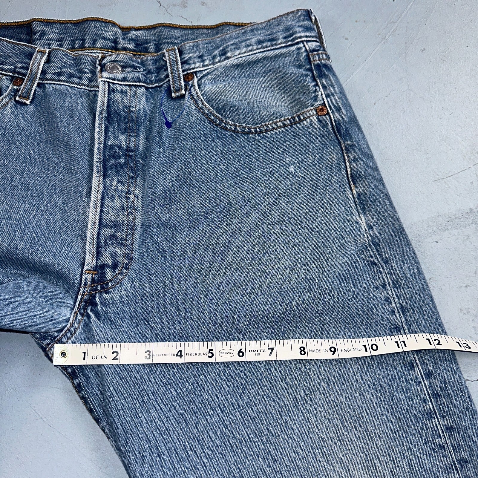 Levis 501 Vintage Y2K XX Straight Leg Jeans 90s Blue Light Wash 34x36 Act 32x34