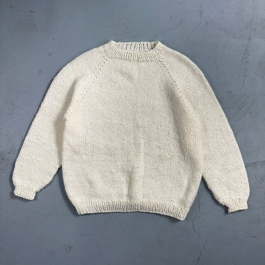 VTG 50s 60s Hand Knit Cable Sweater Handmade Rockabilly Cottage Core Grandma