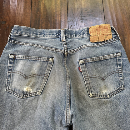 Levis Vintage 80s Redline Selvedge USA 501 XX Jeans Light Wash 33x36 Act 30x34