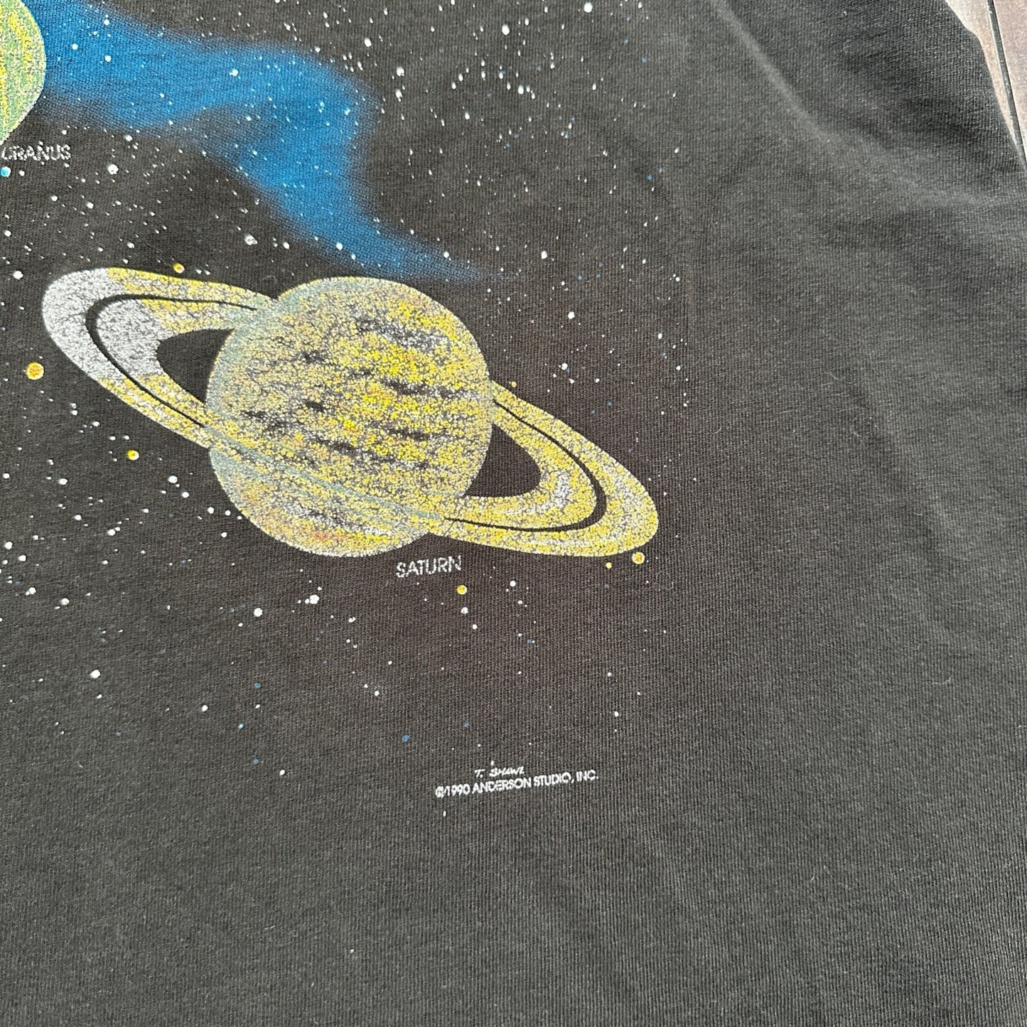 Galaxy Milky Way Earth 90s VTG T Shirt Single Stitch Saturn Planets Cool Space