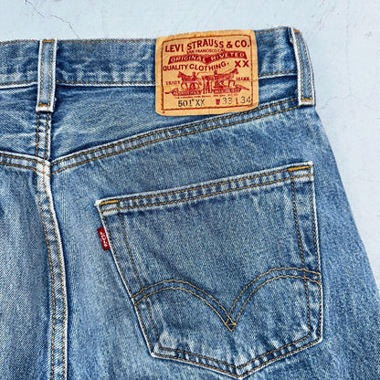Levis 501 Vintage 90s XX Straight Leg Jeans Y2K Light Wash 33x34 Act 30x30