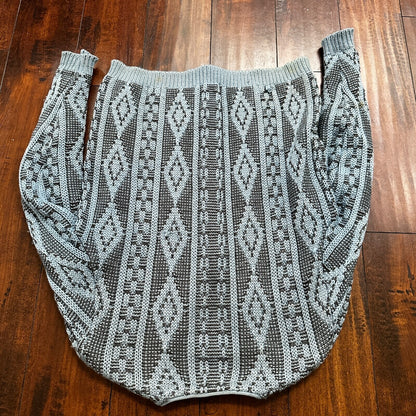 VTG RARE Caramy Cardigan Mens M Blue 1970s Corduroy Wool Button Up Aztec