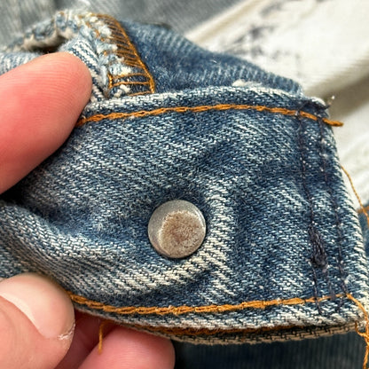 VTG USA Levis 501 Button Fly 80s Tag Jeans 32x27 Straight Leg Thrashed Ripped