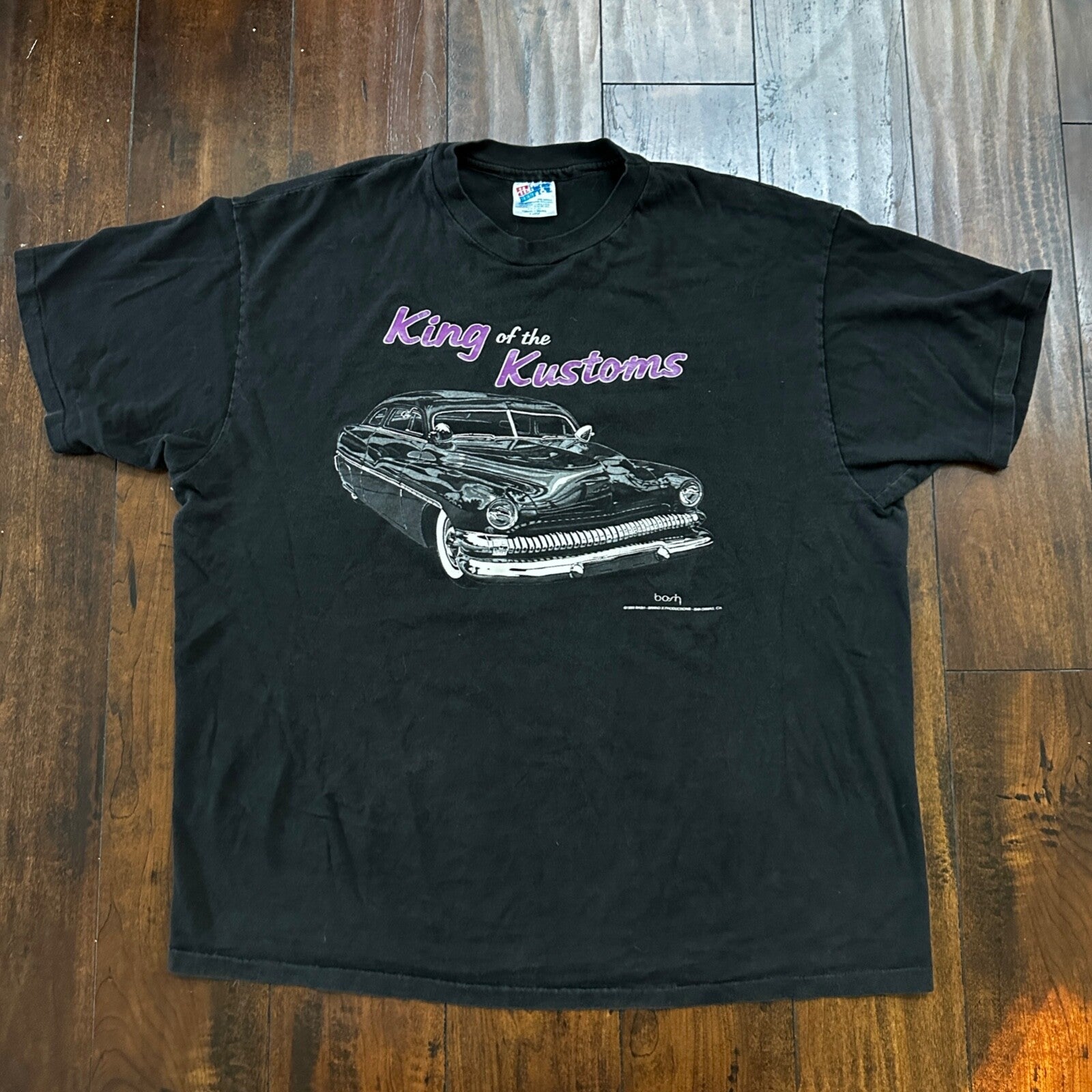 Hanes 90s VTG T Shirt Classic Cars Driving Old Nascar Antique Faded Rap Music