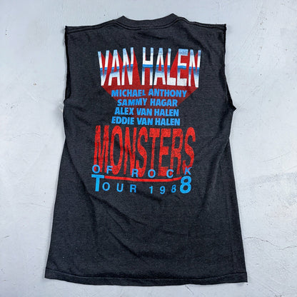 VTG Van Halen Monsters Rock Tour Shirt 1988 Single Stitch Tank Top Concert 80s