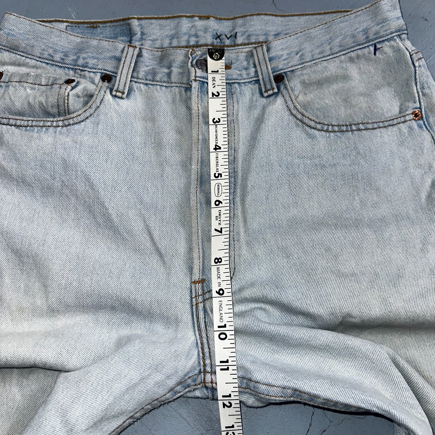 Levis 501 Vintage 90s USA XX Straight Leg Jeans Blue Light Wash 33x30 Act 31x29