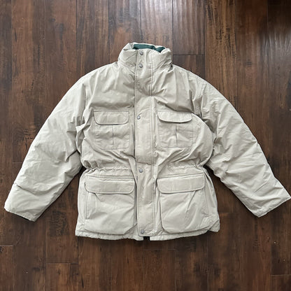 Vtg Eddie Bauer Mens L Goose Down Puffer Jacket Parka Coat Gore Tex Zip 80s 90s
