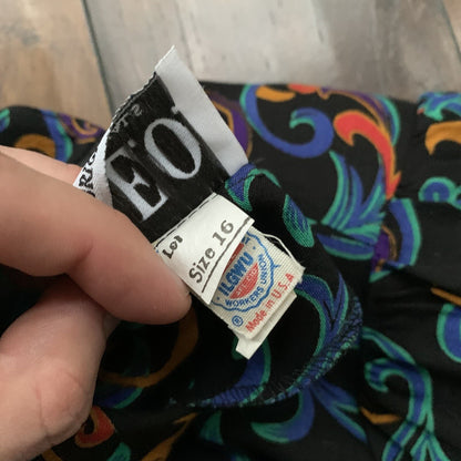 Vtg REO Originals Women's Shirt Top Blouse Rainbow Colors 80s 70s Shirt