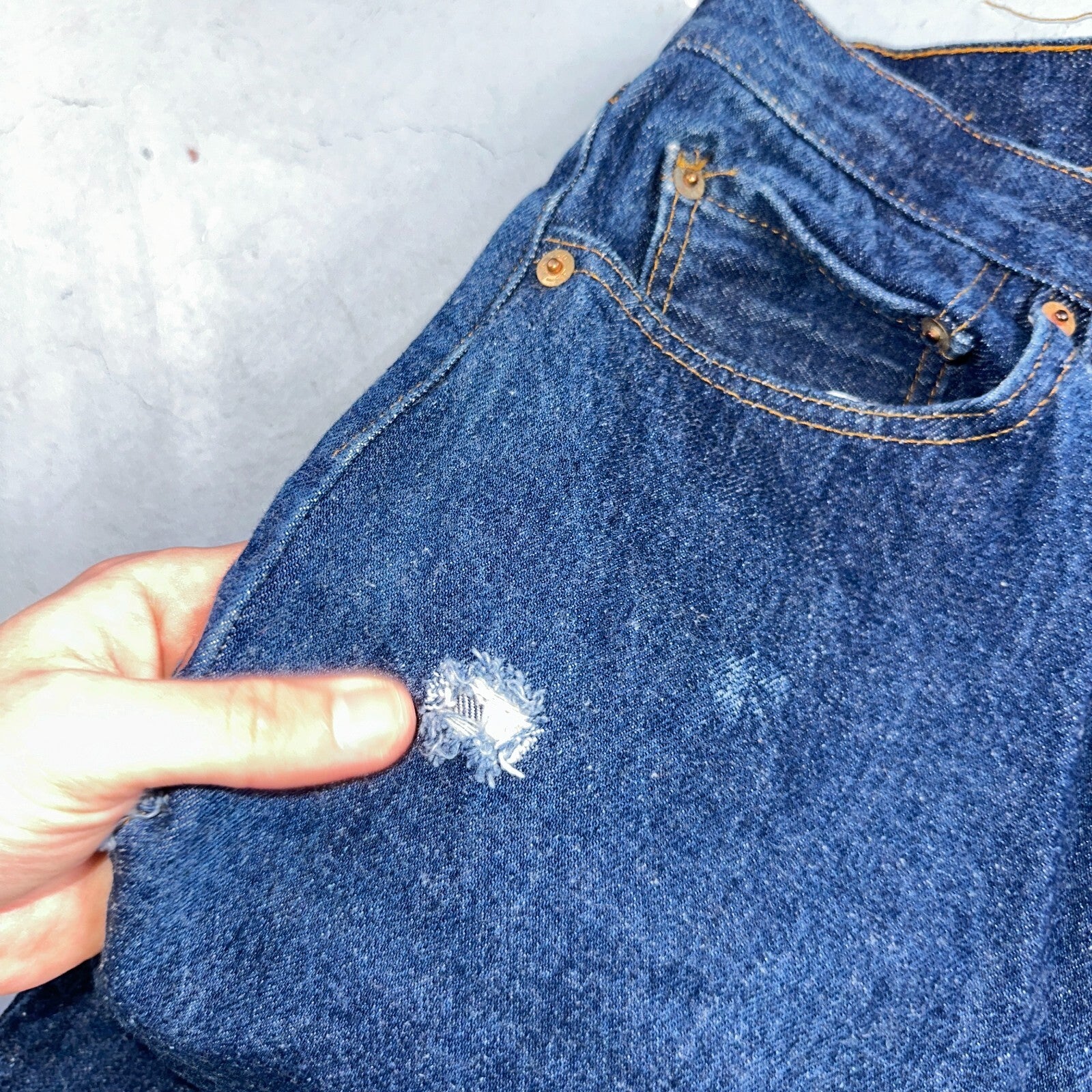 Levis 501 Vintage 80s USA XX Straight Leg Jeans Blue Dark Wash 34x34 Act 30x29
