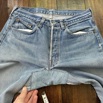 Levis Vintage 80s Redline Selvedge USA 501 XX Jeans 66 70s Light 32x36 Act 29x30