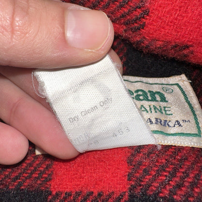 LL Bean Parka VTG Jacket Mens M Baxter State  Maine Coat Plaid Lined Blue Wool
