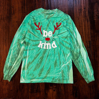 Be Kind Crazy Tye Dye Funny Christmas USA Vintage T Shirt Green Camo