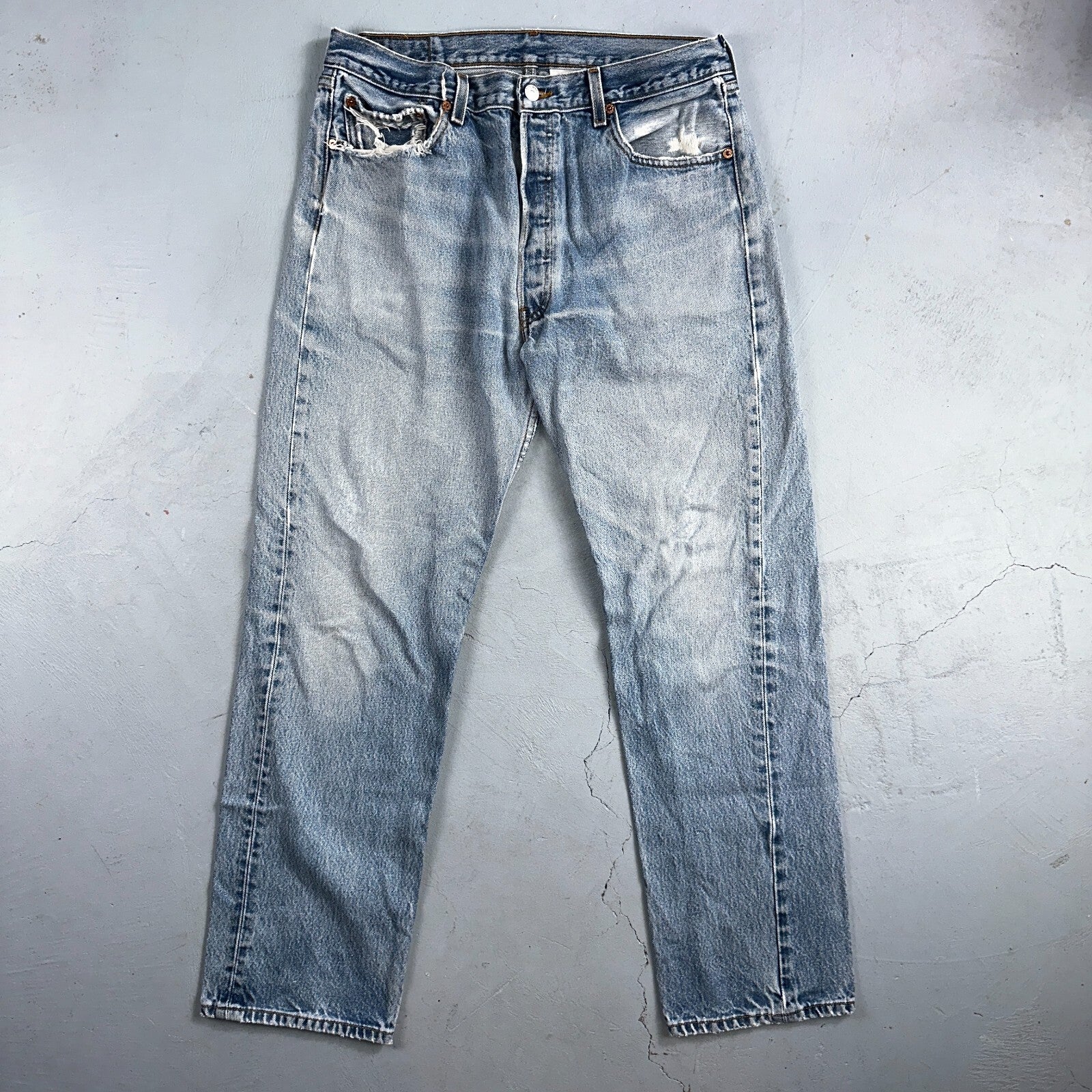Levis 501 Vintage 90s XX Straight Leg Jeans Y2K Light Wash 36x34 Act 33x30