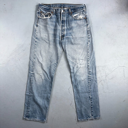Levis 501 Vintage 90s XX Straight Leg Jeans Y2K Light Wash 36x34 Act 33x30