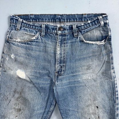 Levis 517 Vintage 80s USA Orange Tab Bootcut Flare Blue Worn Jeans Act 34x27