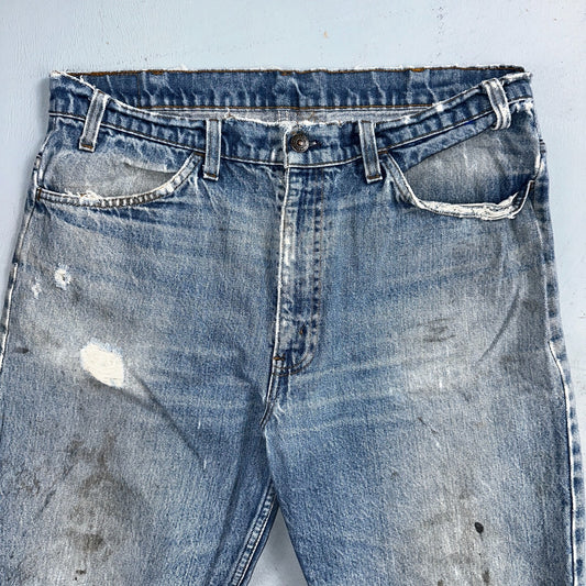 Levis 517 Vintage 80s USA Orange Tab Bootcut Flare Blue Worn Jeans Act 34x27