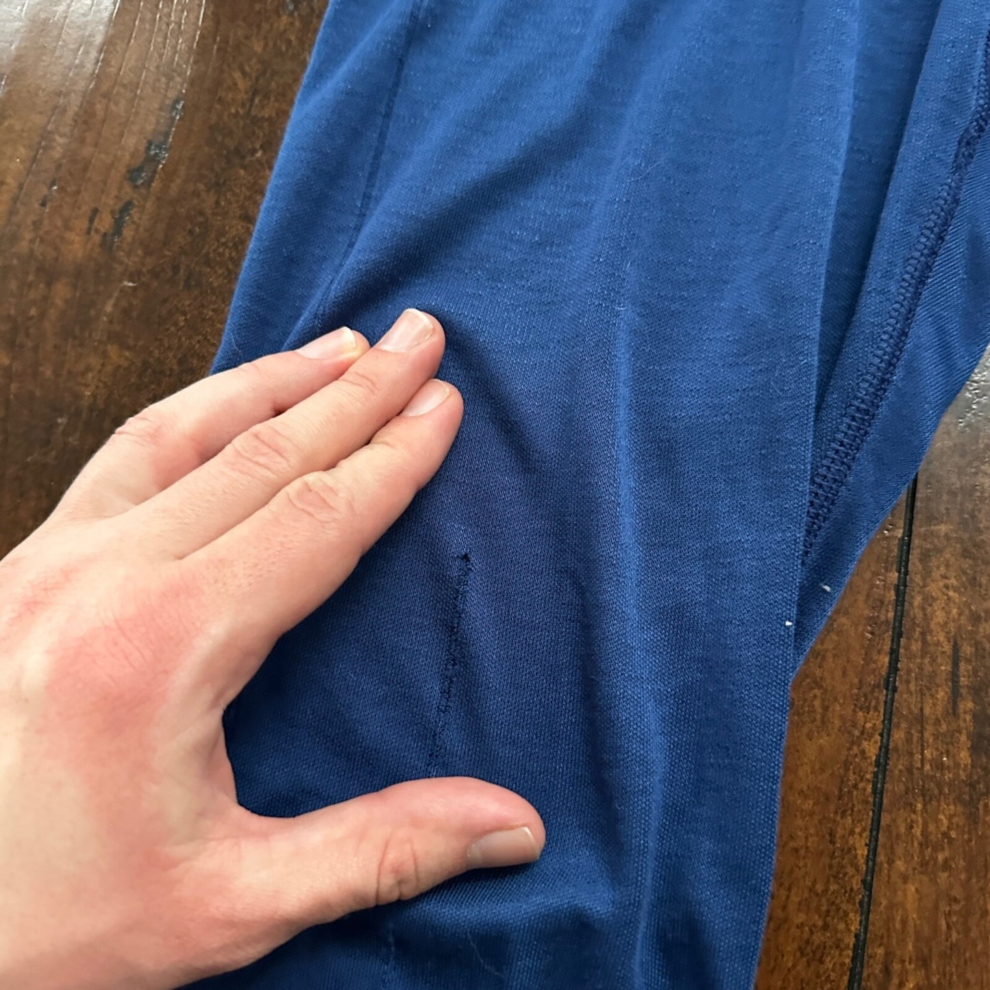 Patagonia Capilene Pants Mens Medium Blue USA Lightweight Baselayer Men Ripped