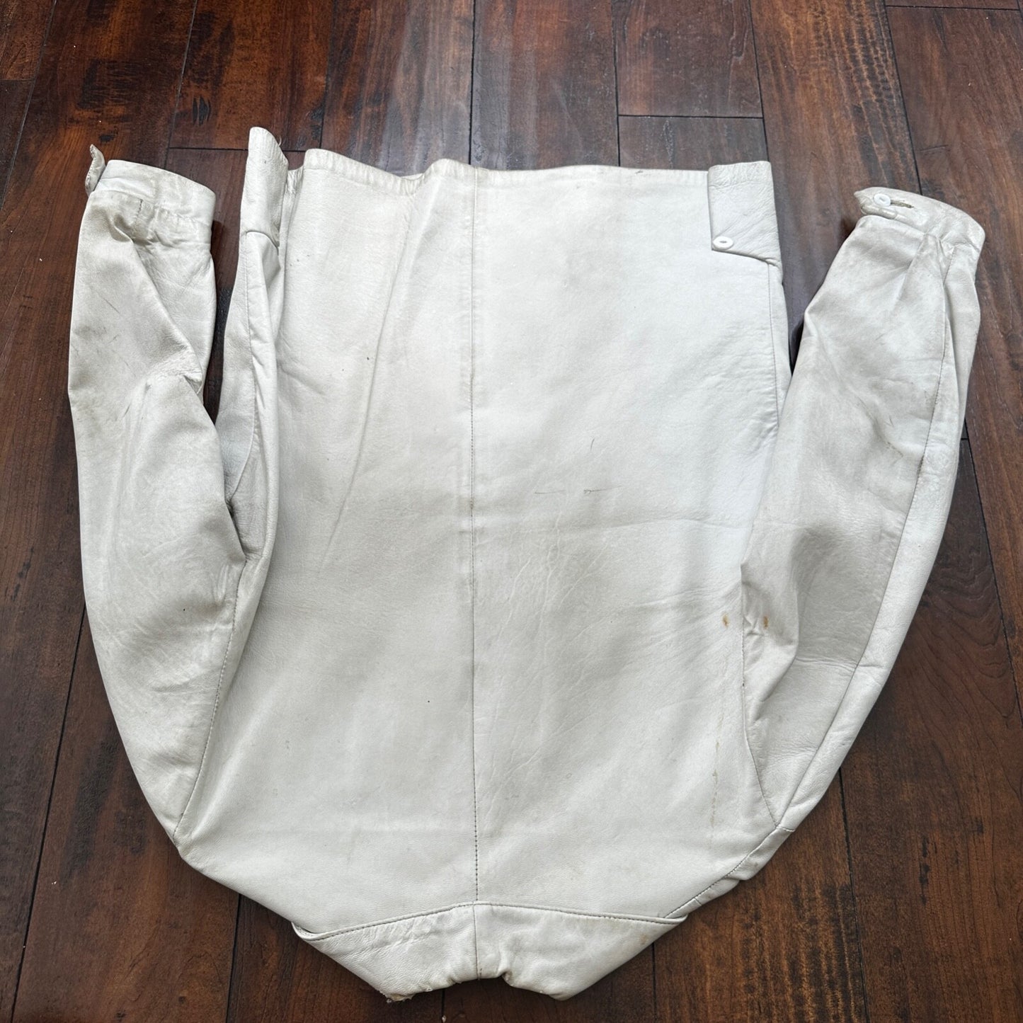 VTG White Leather Western Rancher Jacket 1960s Rockabilly Unisex 60s 50s Button