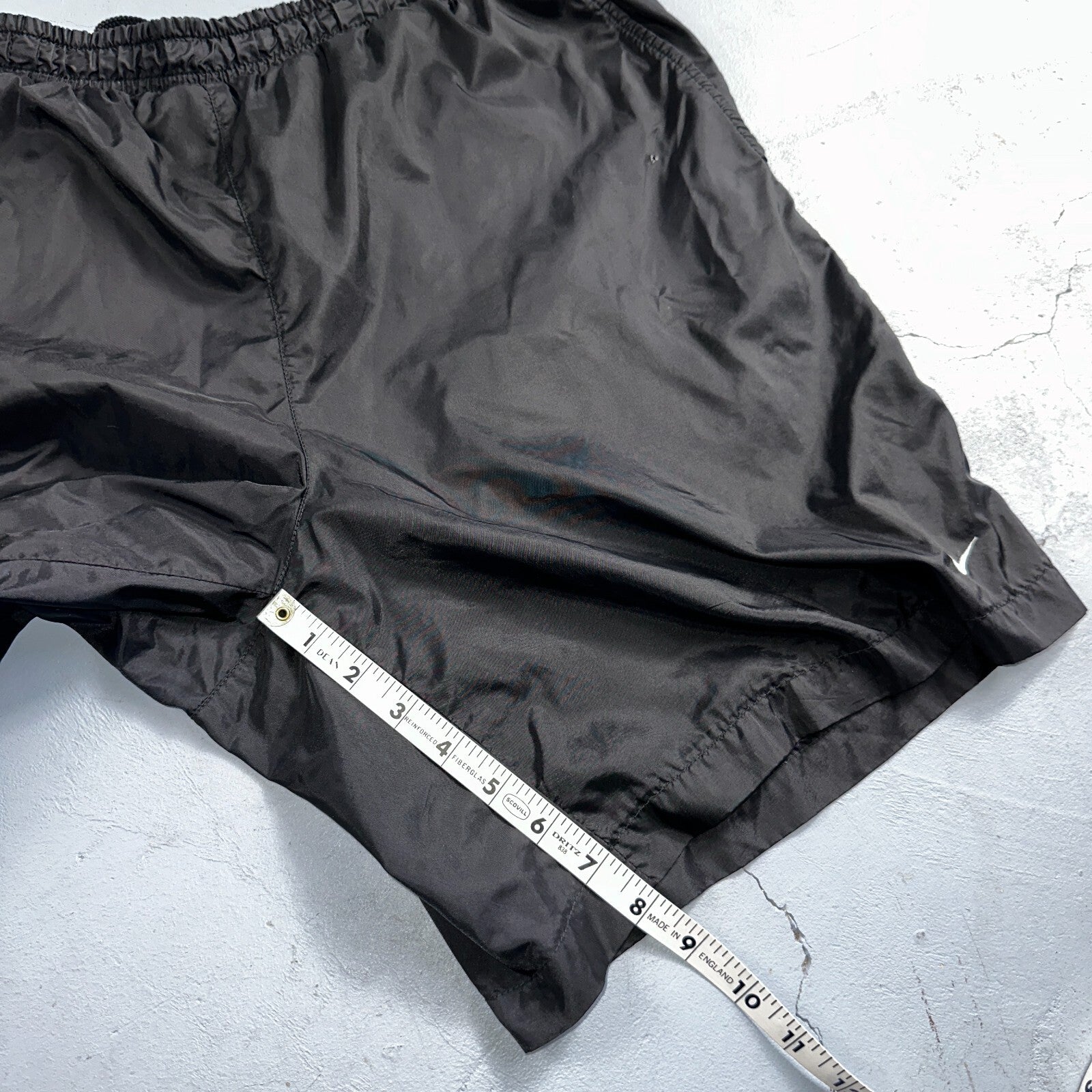 Nike VTG Shorts Mens Large Black 90s Nylon Soccer Futbol Glanz Basic Essential