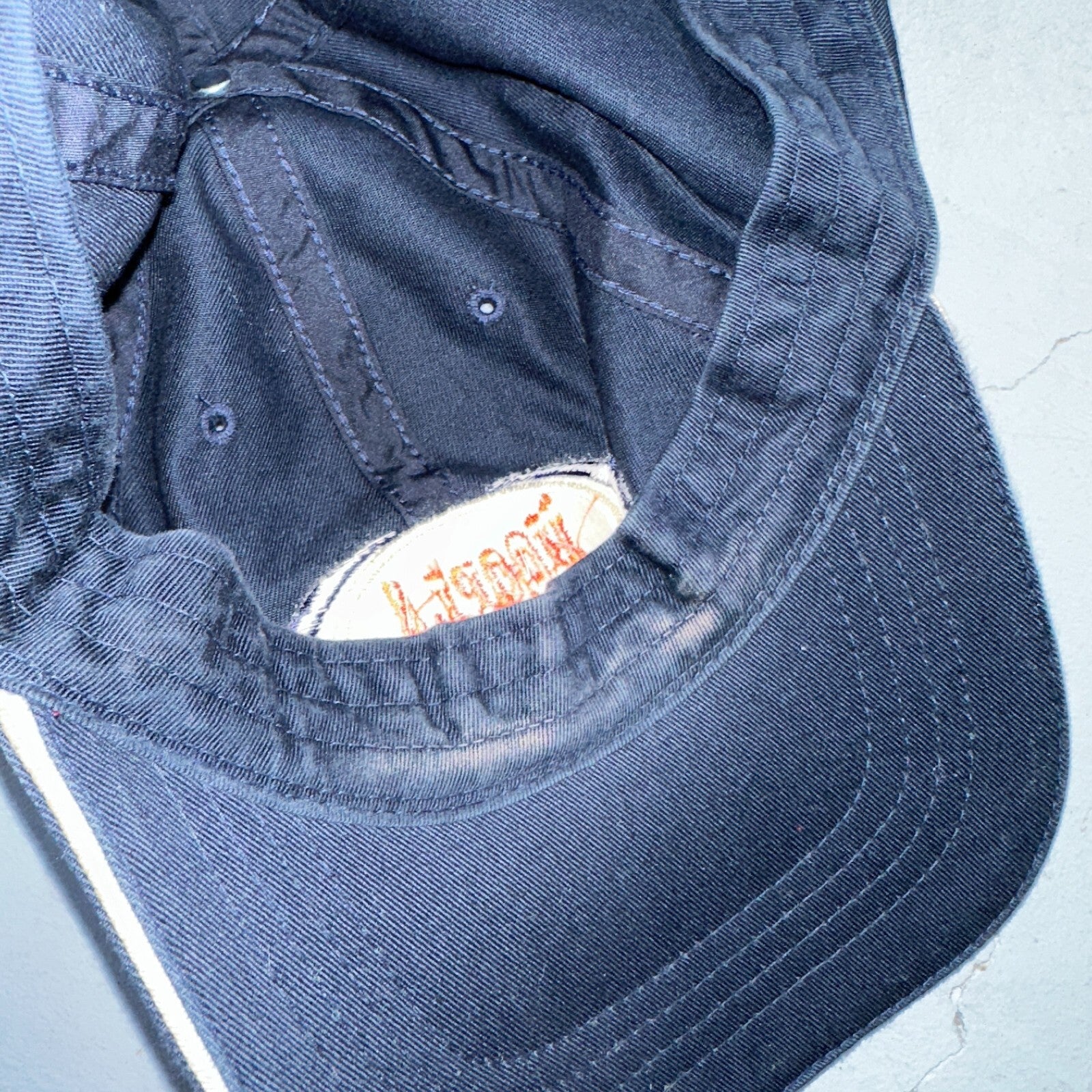 Hoopla Funny VTG Hat Cap Snapback Sponge Bob Navy Blue Sportsman Cool 90s