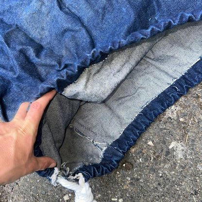 VTG 60s 50s Denim Blue Laundry Drawstring Faded Civilian Bag Lot of 3 USED