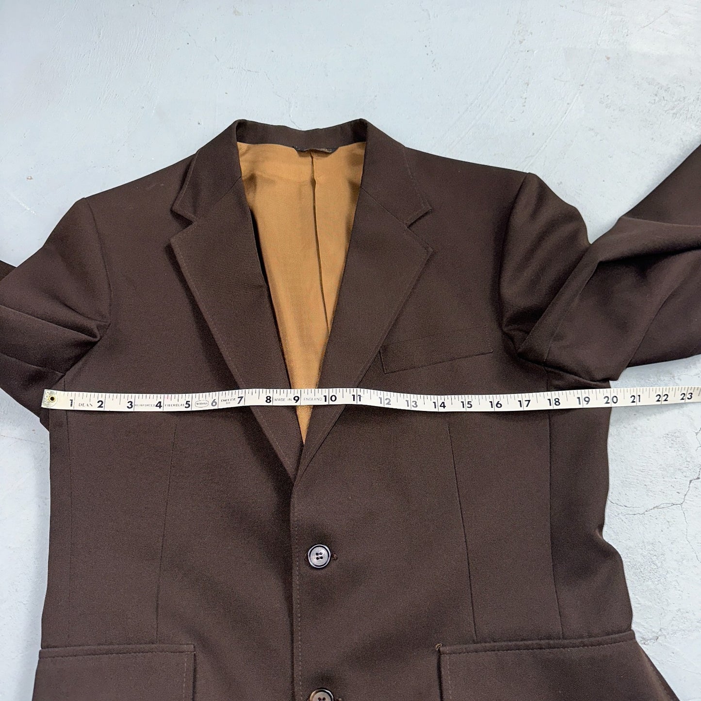 VTG Mens 2 PC Suit 40 Jacket Coat Pants Brown Levis Panatela Polyester 80s