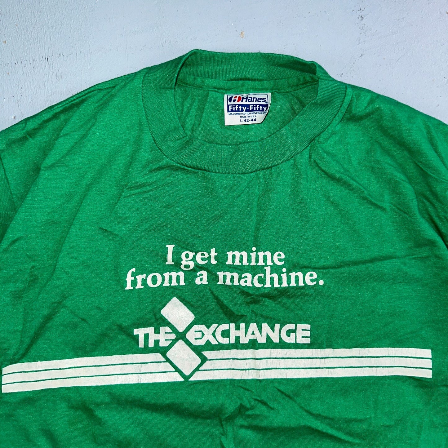 Exchange Money Hanes 80s VTG T Shirt 1980s Single Stitch Bank Machine Promo Rare