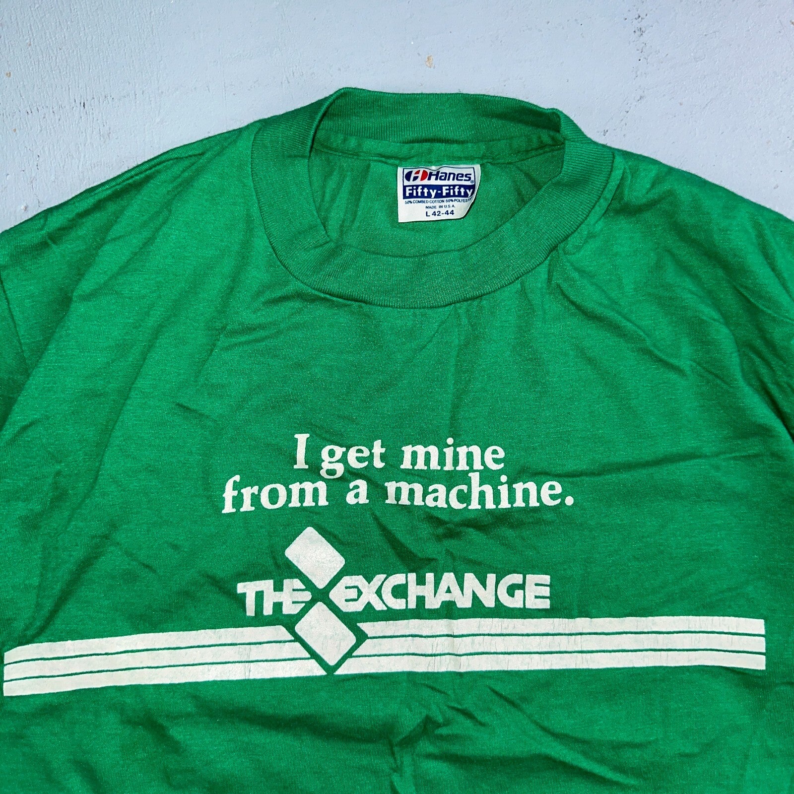 Exchange Money Hanes 80s VTG T Shirt 1980s Single Stitch Bank Machine Promo Rare