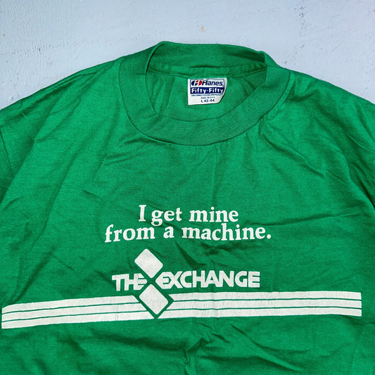 Exchange Money Hanes 80s VTG T Shirt 1980s Single Stitch Bank Machine Promo Rare