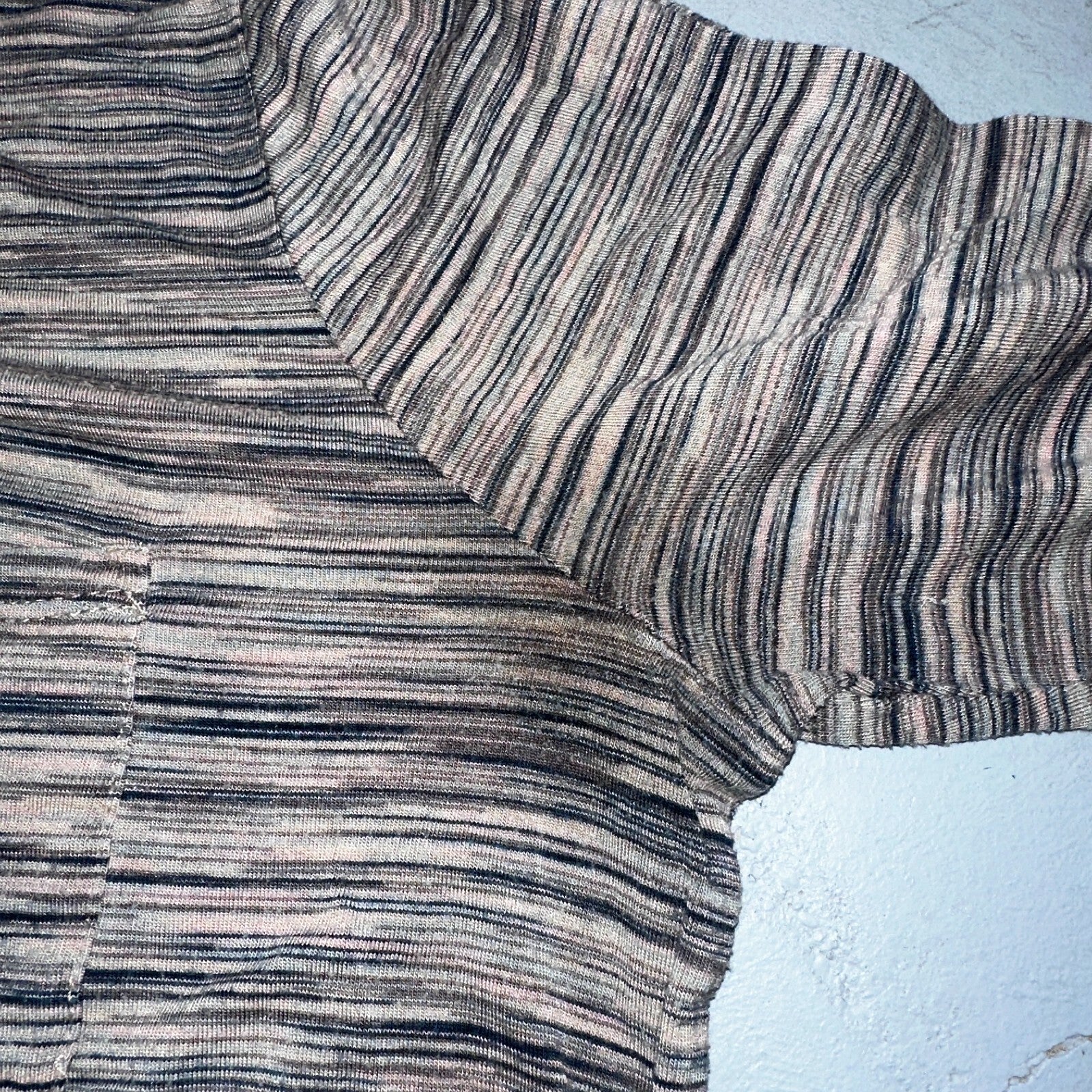 Prana Long Sleeve T-Shirt Activewear Womens Size L Gray Striped Mulitcolor