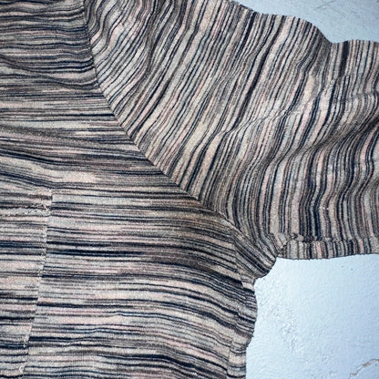 Prana Long Sleeve T-Shirt Activewear Womens Size L Gray Striped Mulitcolor